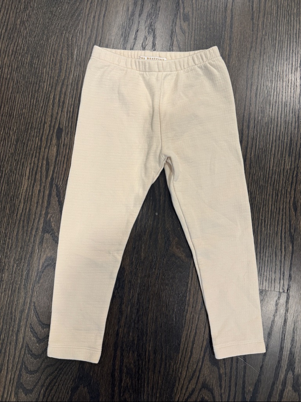 The Beaufort Bonnet Company Cream Ribbed Kids Leggings